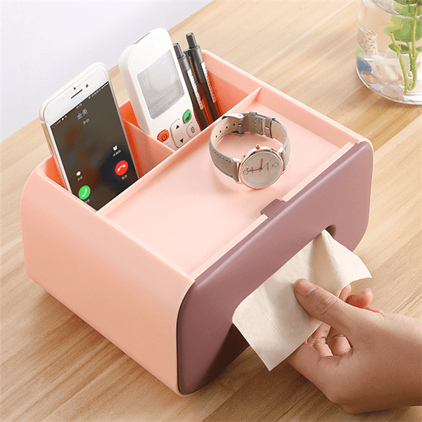 Multifunctional Desktop Tissue Storage Box Cosmetic Makeup Organizer - MRSLM