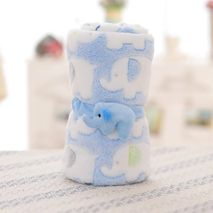 Cute Elephant Cartoon Baby Blanket