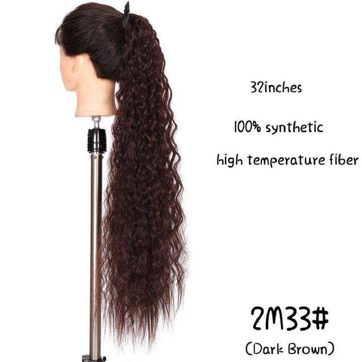 32inch 10 Colors Long Curly Hair High Temperature Fiber Bandage Ponytail Wig Piece