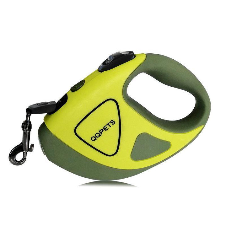 Pet Dog Automatic Retractable Fiber Leash Night Safety LED Shining Automatic Stretching Dog Hand Holding Rope Pet Supplies - MRSLM