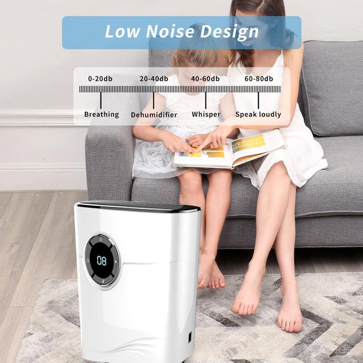 1200ml Dehumidifier Negative Ion Air Cleaner Energy Saving Air Dryer Digital Display Low Noise Auto-off for Bedroom Basement