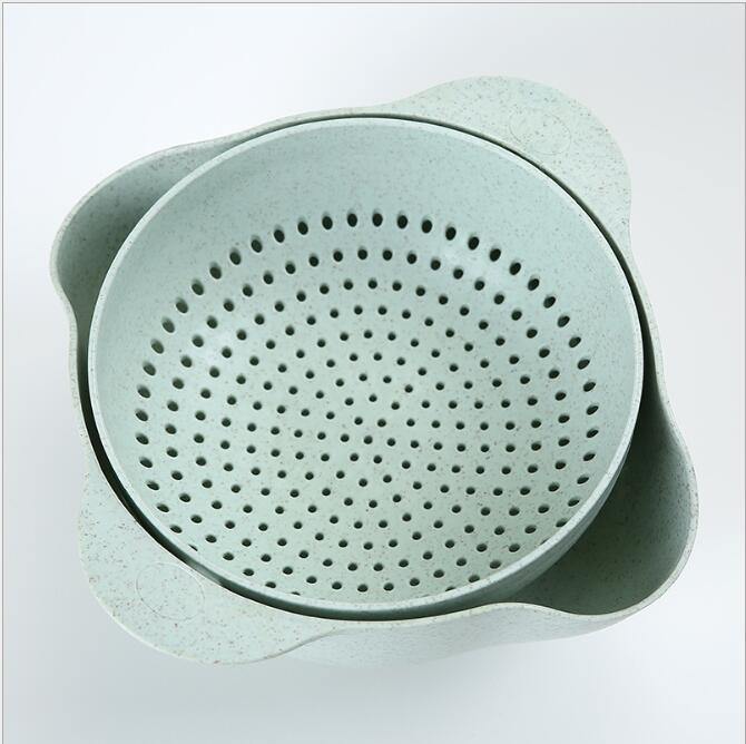 Kitchen Laundry Organizer Thickening Home Kitchen Plastic Rice Friut Bowl Washing Rice Sieve Basin Washing Basket - MRSLM