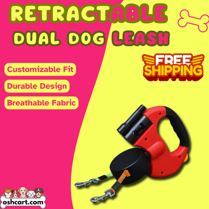 Zylo Retractable Dual Dog Leash