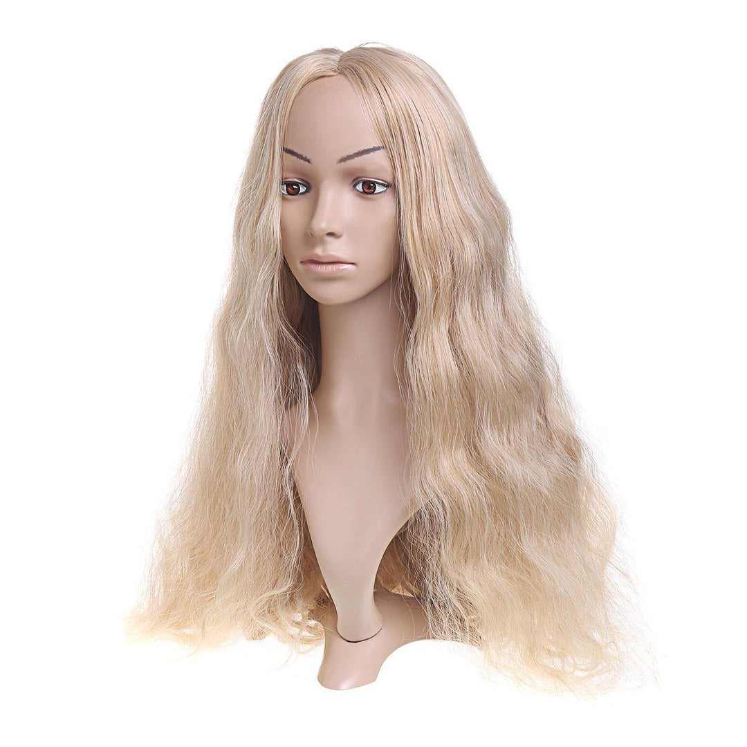 14-26'' Long Blonde Wavy Wig Synthetic Lace Front Wig Heat Resistant Fiber Hair