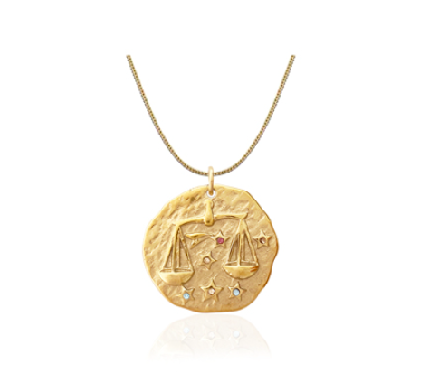 Twelve Constellations Gold Coin Pearl Necklace