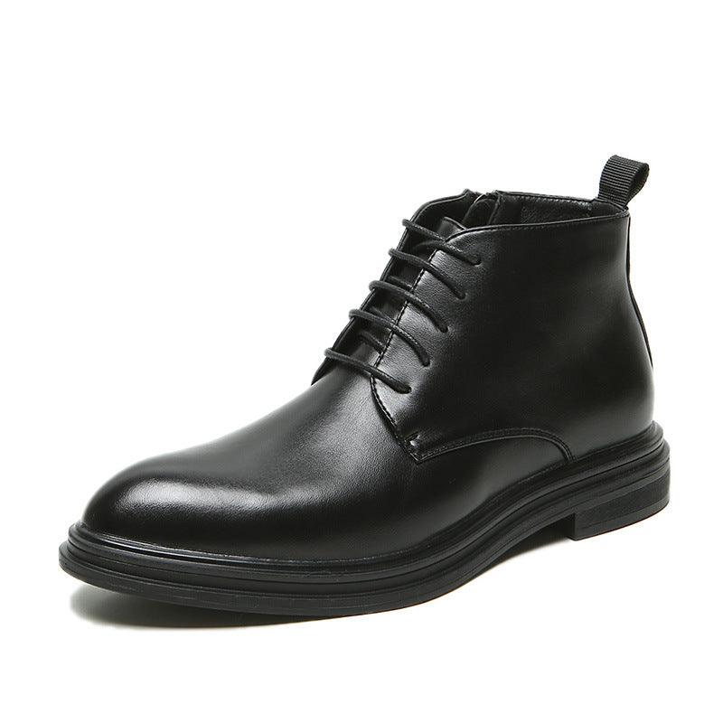 Men's Casual High Top Zipper Pointed Toe Martin Boots