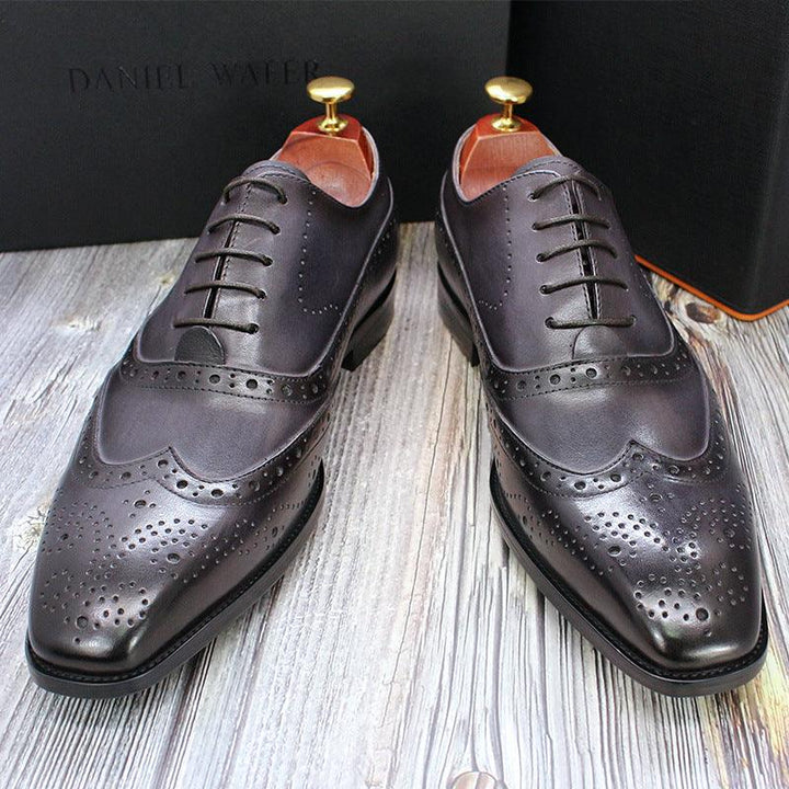 Men's Classic Japanese Leather Shoes Brogue Carved Hollow