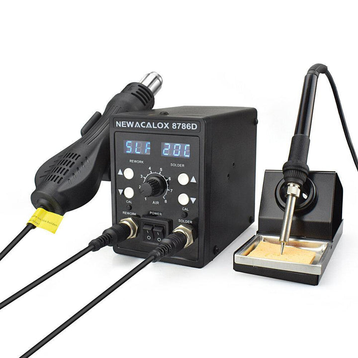 NEWACALOX 8786D 750W Digital 2 In 1 SMD Rework Soldering Station Repair Welding Soldering Iron Set PCB Desoldering Tool