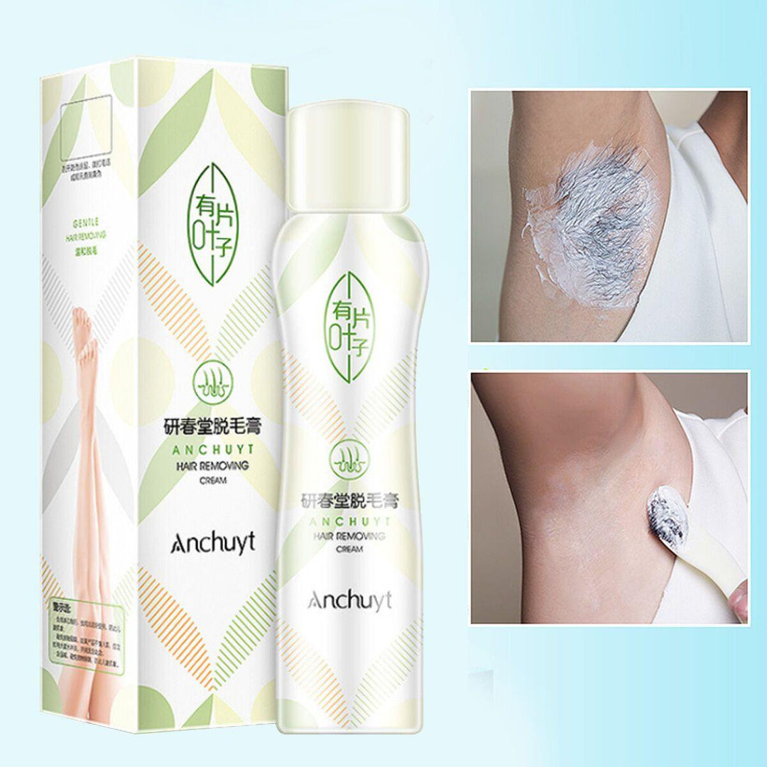 150g Unisex Depilatory Bubble Green Leaves Hair Removal Cream Body Leg Armpit