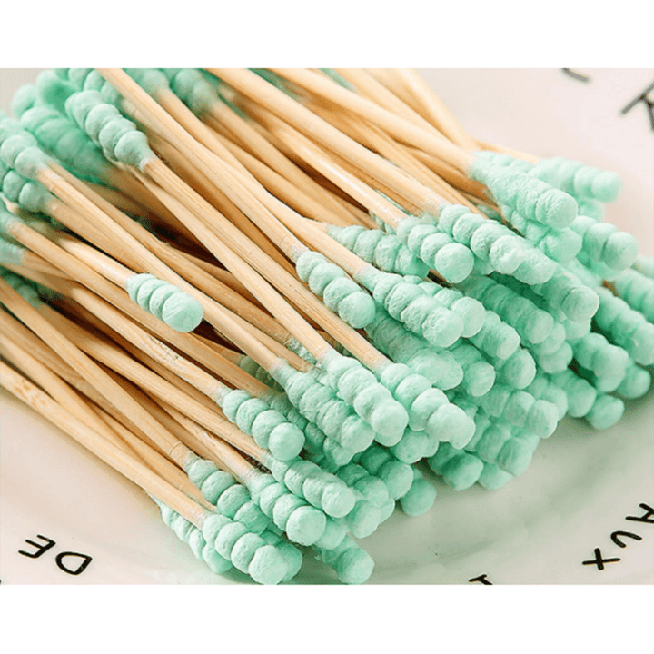 100pcs/ Pack Double Head Cotton Swab Disposable Women Makeup Cotton Buds Tip For Wooden Sticks Ears Clean Health Care Tools