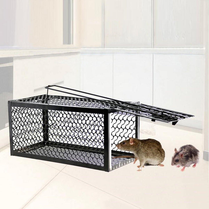 Black Metal High Sensitivity Folding Mouse Trapper Trap Rat Catcher Cage Humane Safe Rodent Live Indoor Pests Control