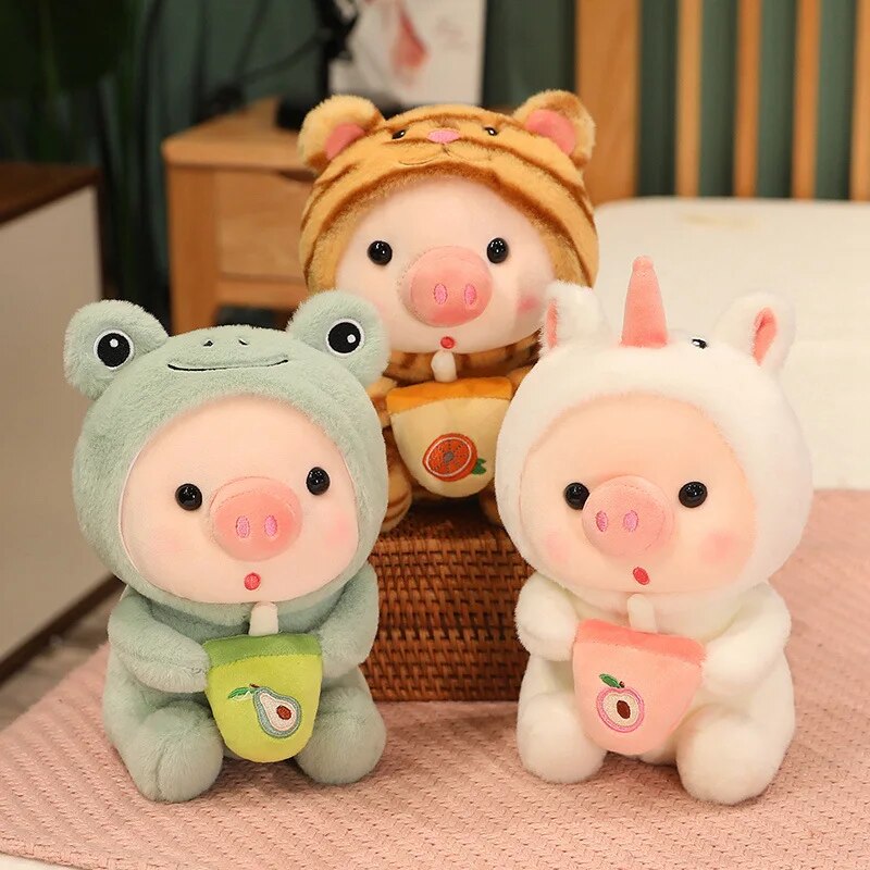 Kawaii Bubble Tea Animal Plush Toy - Adorable Home Decor Gift