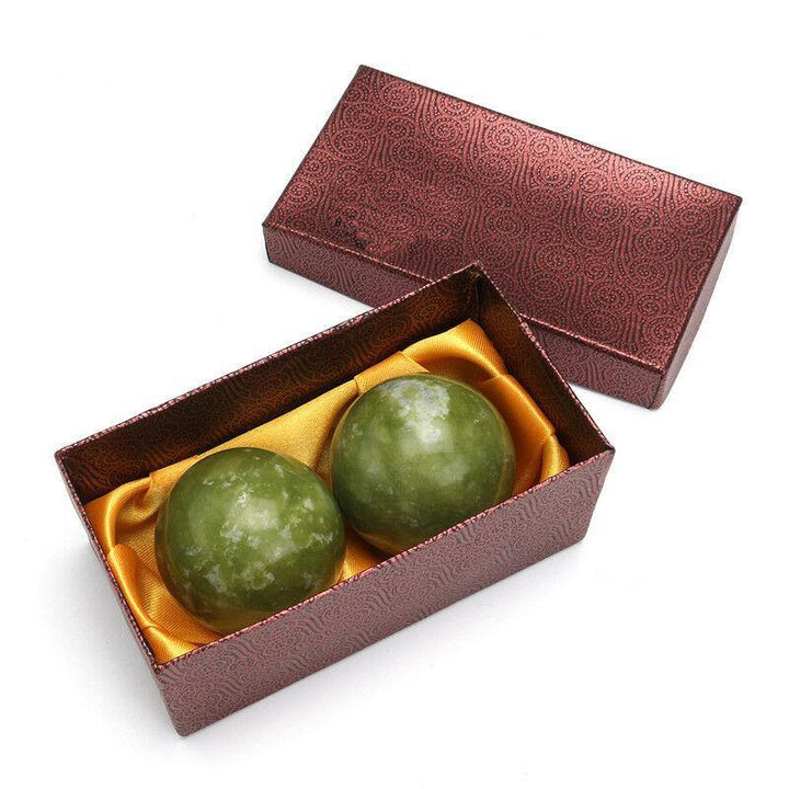 Chinese Health Exercise Stress Jade Stone BAODING Ball Relaxation Therapy 48mm