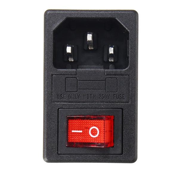 250V 10A AC 3 in 1 Fuse Power Supply Socket Connector Rocker Switch