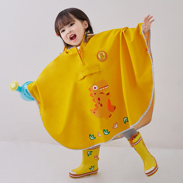 Kids' Dinosaur Themed Waterproof Rain Poncho