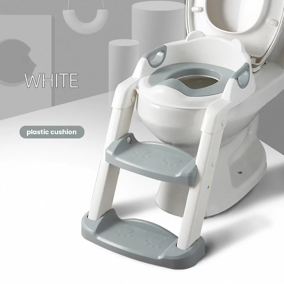 Kid-Friendly Potty Training Seat with Adjustable Ladder and Folding Design