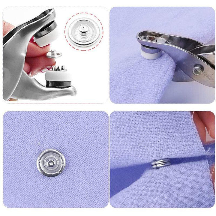 405PCS Snap Fasteners Kit Snap Press Stud Cap Buttons Rings w/Fastener Pliers