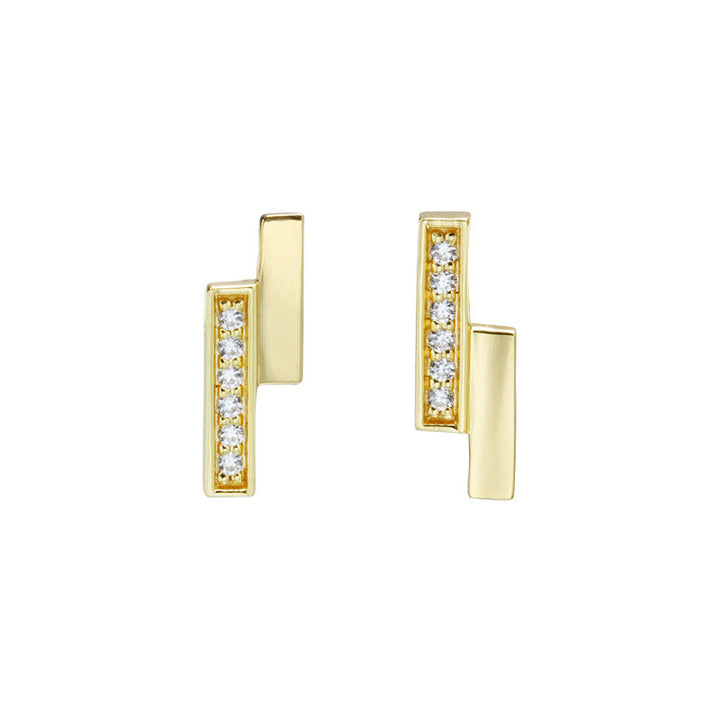 Geometric Zircon Anti Allergy Earrings