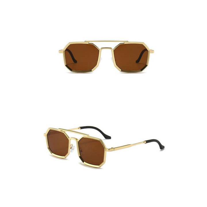 Luxury Polygonal Double Bridge Sunglasses for Men & Women