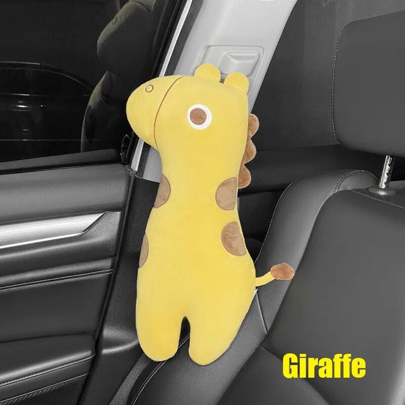 Plush Cartoon Animal Car Seat Belt Covers for Kids: Universal Shoulder Padding Protector