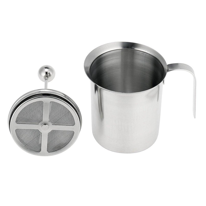 304 Stainless Steel Manual Milk Frother Double Mesh Milk Creamer Milk Foam Mesh Coffee Foamer Creamer for Coffee Shop