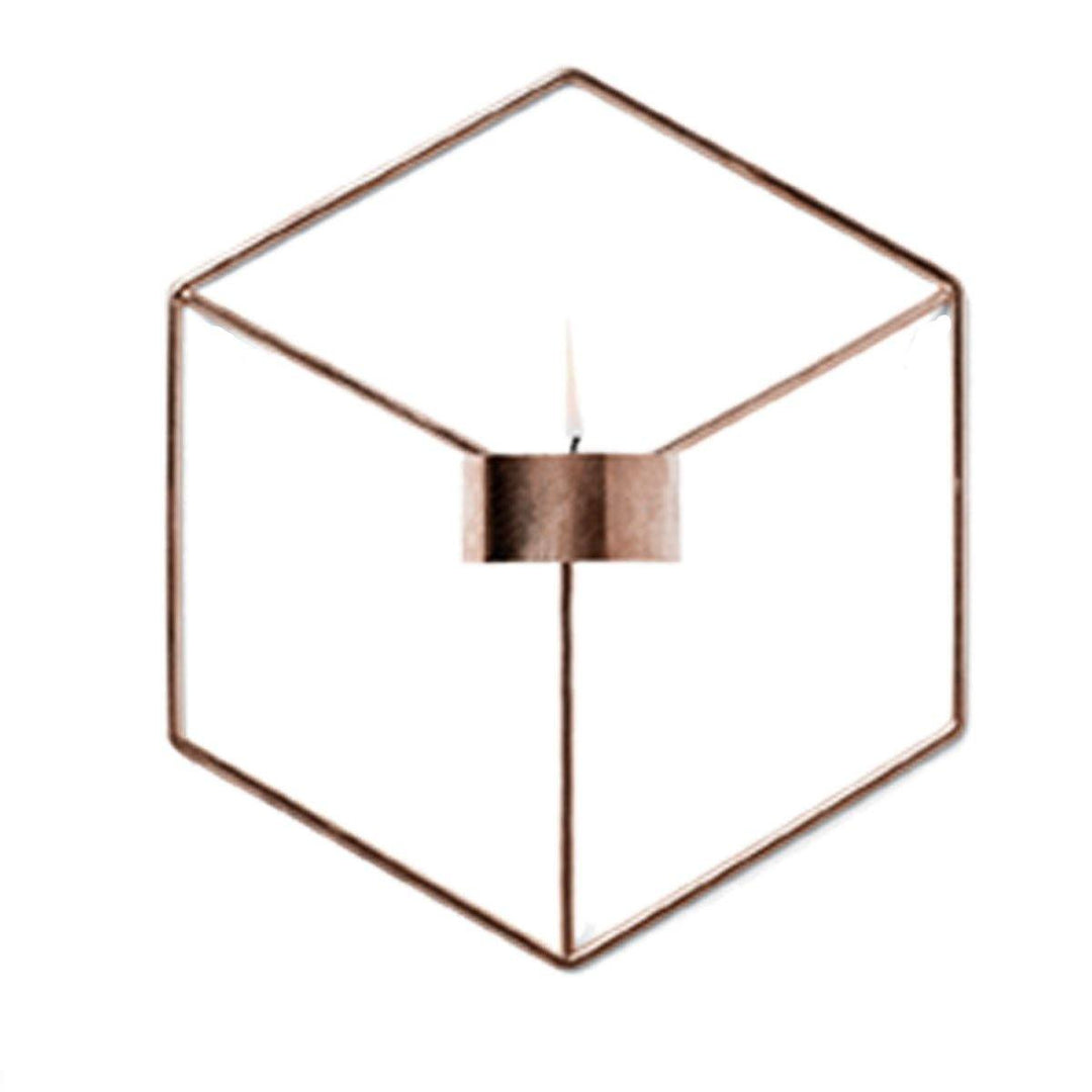 3D Geometric Nordic Style Candle Holder Iron Candlestick Handmade Wall Art Room Home Decor