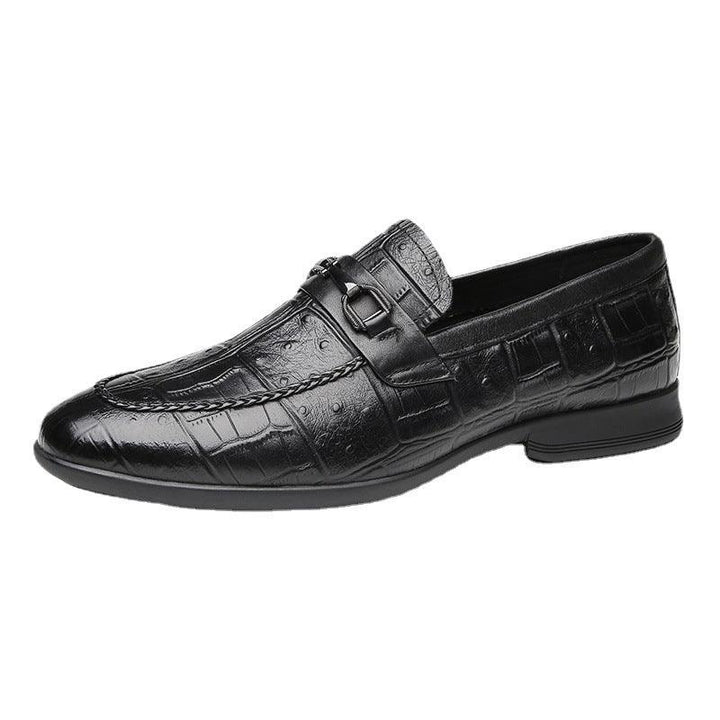 Men's First Layer Cowhide British Leather Loafers - Breathable, Non-slip, Shock Absorption