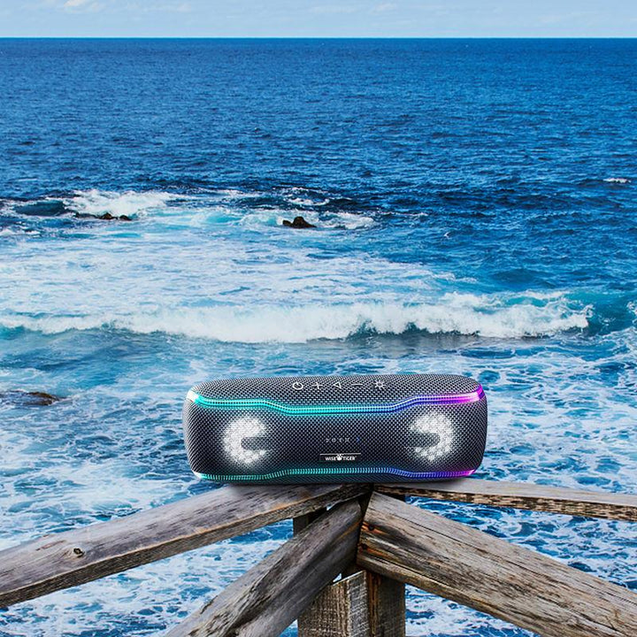 25W Waterproof Outdoor Bluetooth Speaker with RGB Light & Stereo Surround Sound