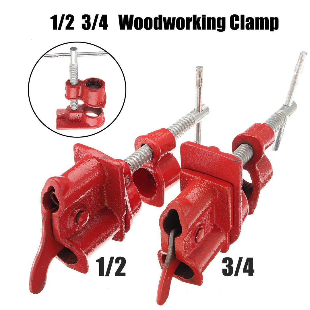 1/2Inch 3/4Inch Wood Gluing Pipe Clamp Set Heavy Duty PRO Woodworking Cast Iron