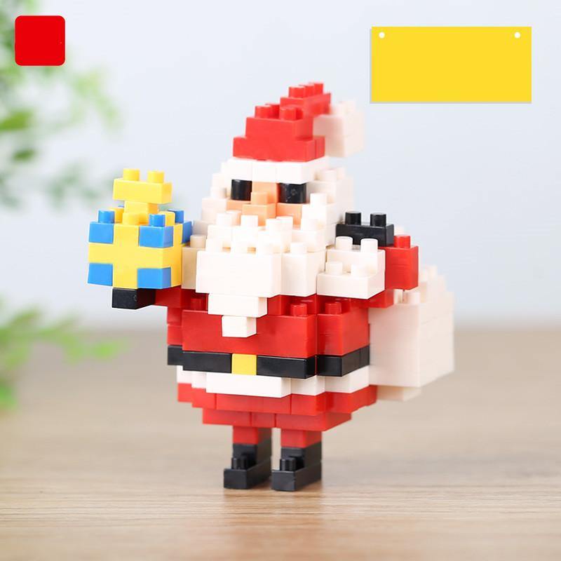 Christmas Tree Small Particles Diamond Blocks Old Man and Deer Mini Assembly Micro-puzzle Christmas Gift Children's Toy - MRSLM