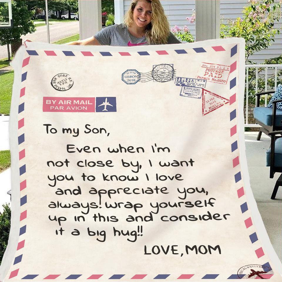 Fleece Blanket to My Daughter Son Wife Letter Printed Quilts Air Mail Blankets Positive Encourage and Love GiftsDrop Ship - MRSLM