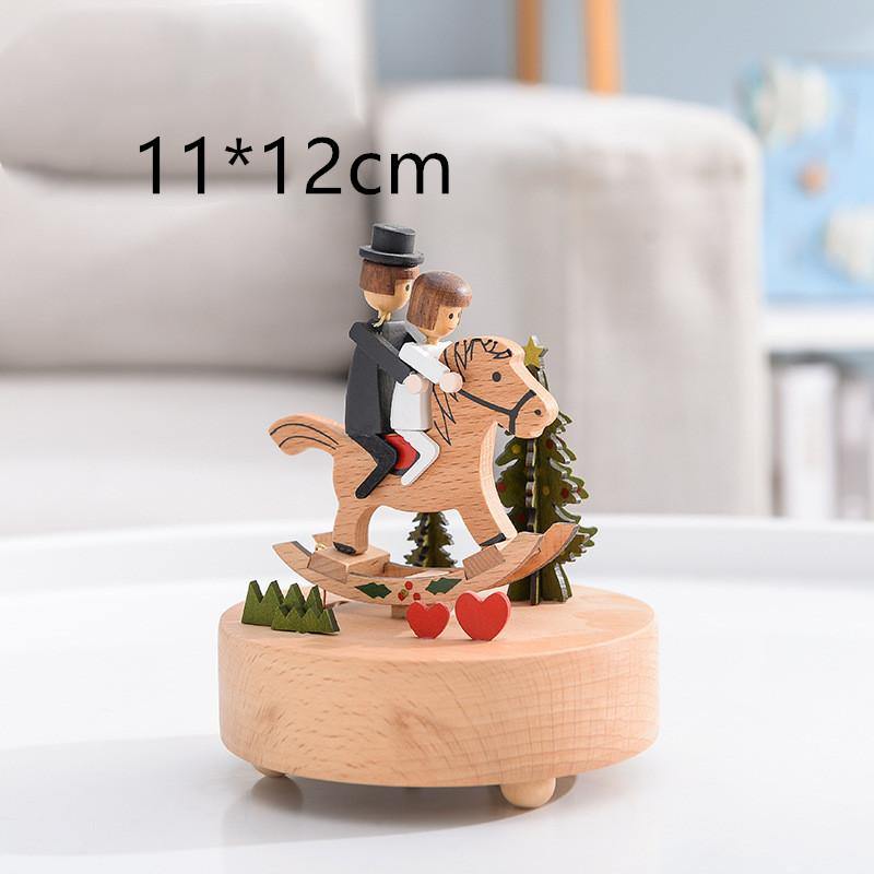 Music Boxes Innovative Rotating Musical Box Wooden Music Box Table Decoration - MRSLM