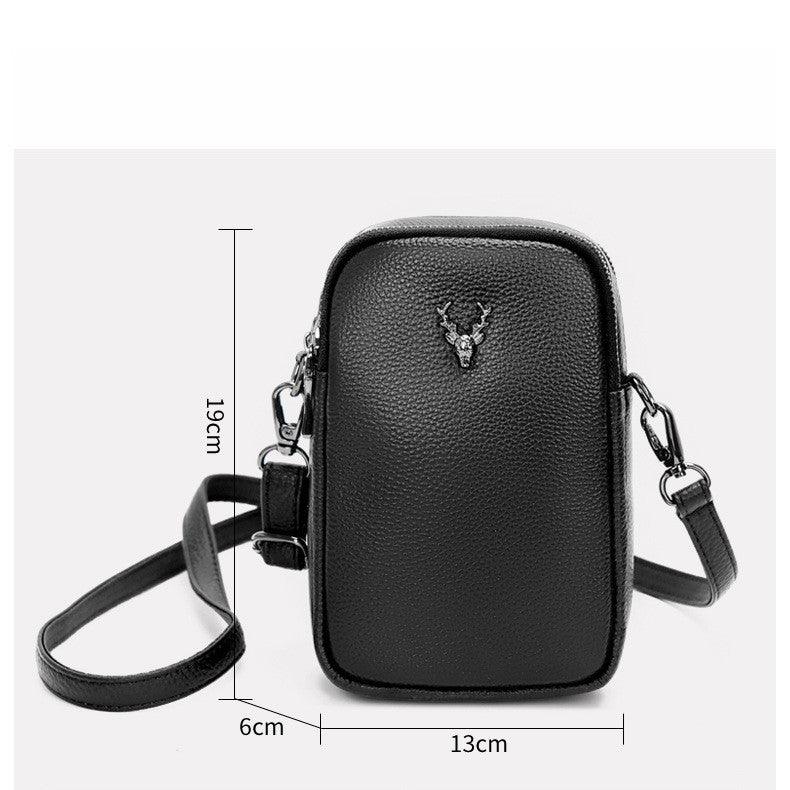 Women's  Layer Leather Mobile Phone Shoulder Messenger Bag