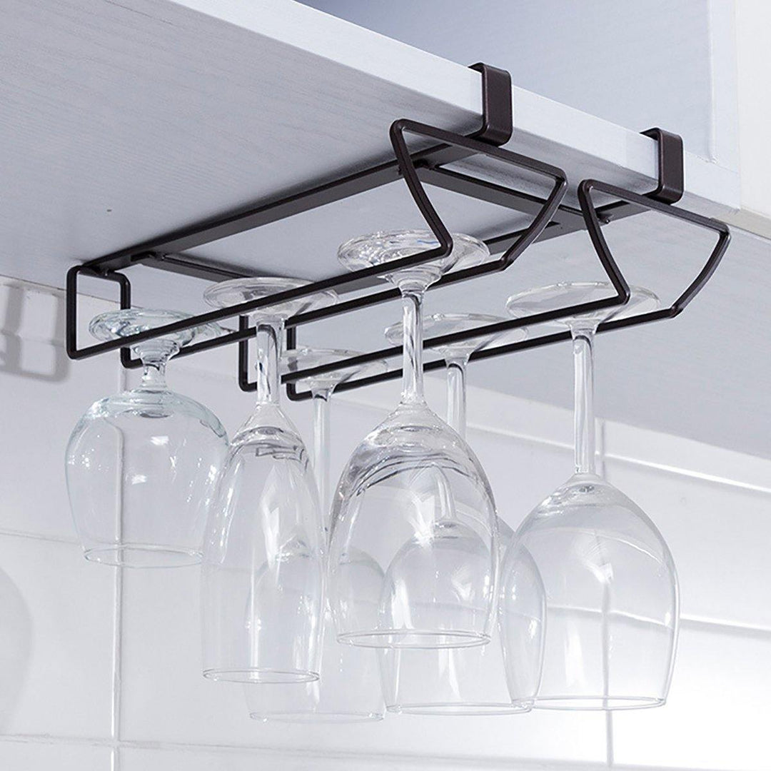 12 Hooks Cup Holder Hang Kitchen Cabinet Under Shelf Storage Rack Organizer Hook