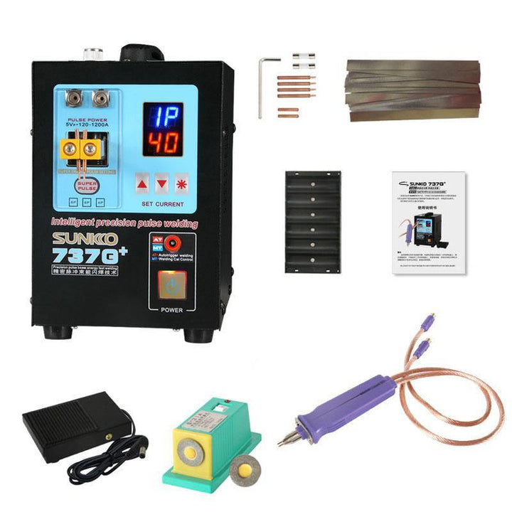 SUNKKO 737G+ 220V/110V Dual Mode Battery Spot Welding Machine Pulse & Current Display W/ Welding Pen