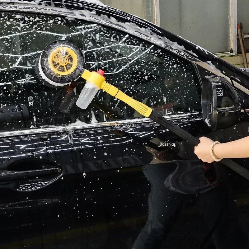 360¬∞ Rotary Car Wash Brush Kit with High-Pressure Washer