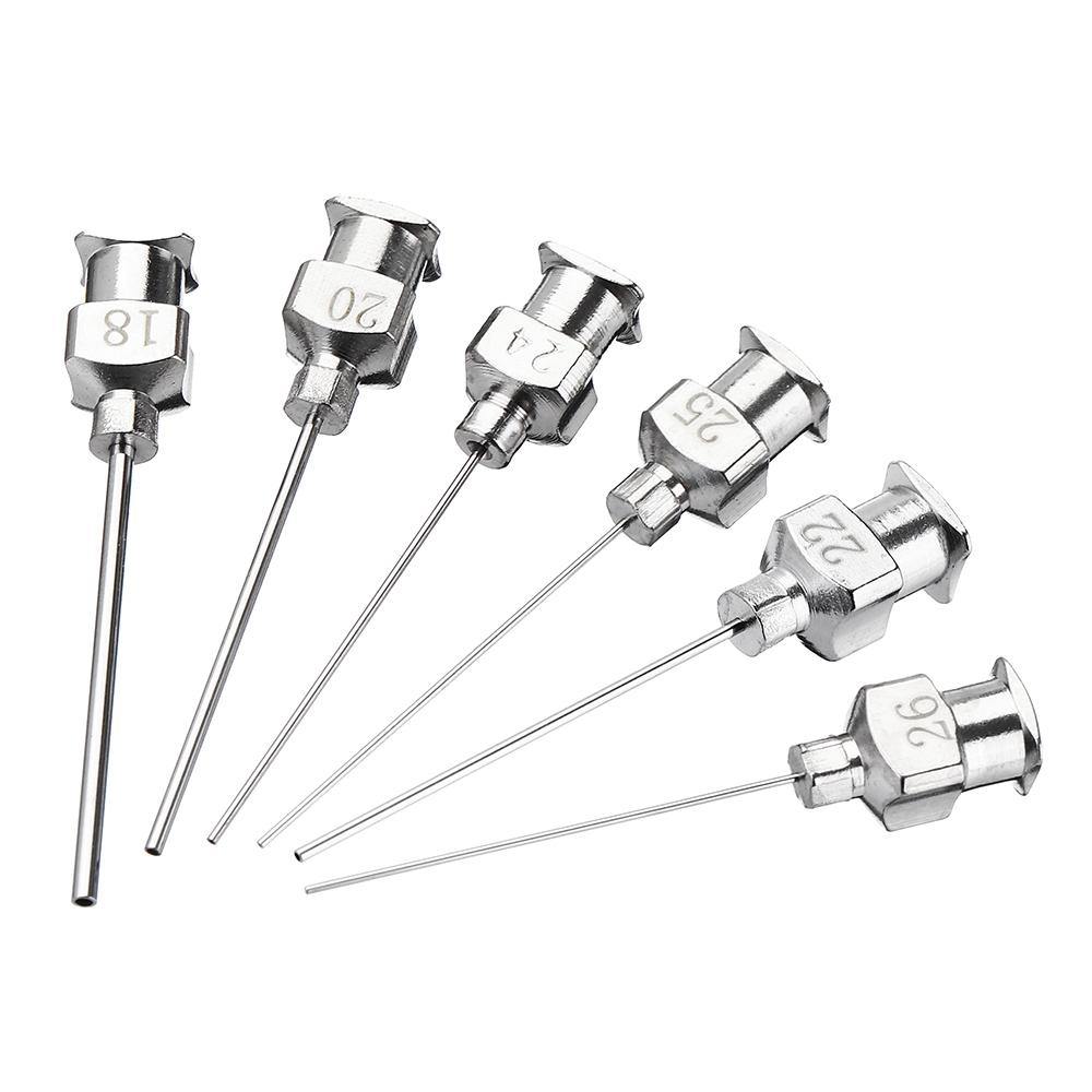 12Pcs/Set 1'' Stainless Steel Blunt Tip Dispensing Needle Luer Lock for Syringe Refilling and Measuring Liquid Industrial Glue Applicator