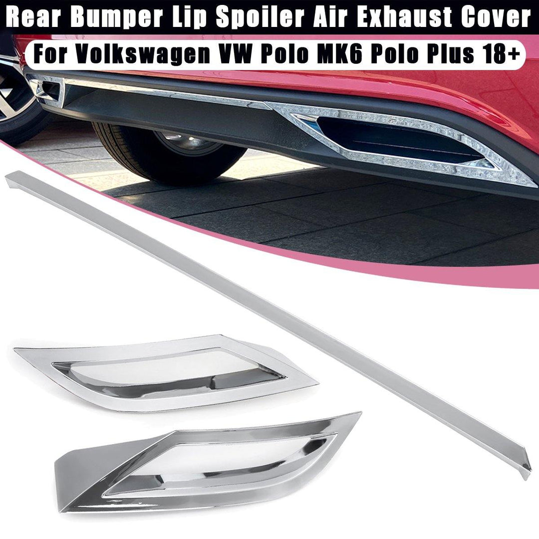 3pcs/Set Rear Bumper Diffuser Lip Spoiler Exhaust Strip Cover Trim For VW MK6 - MRSLM