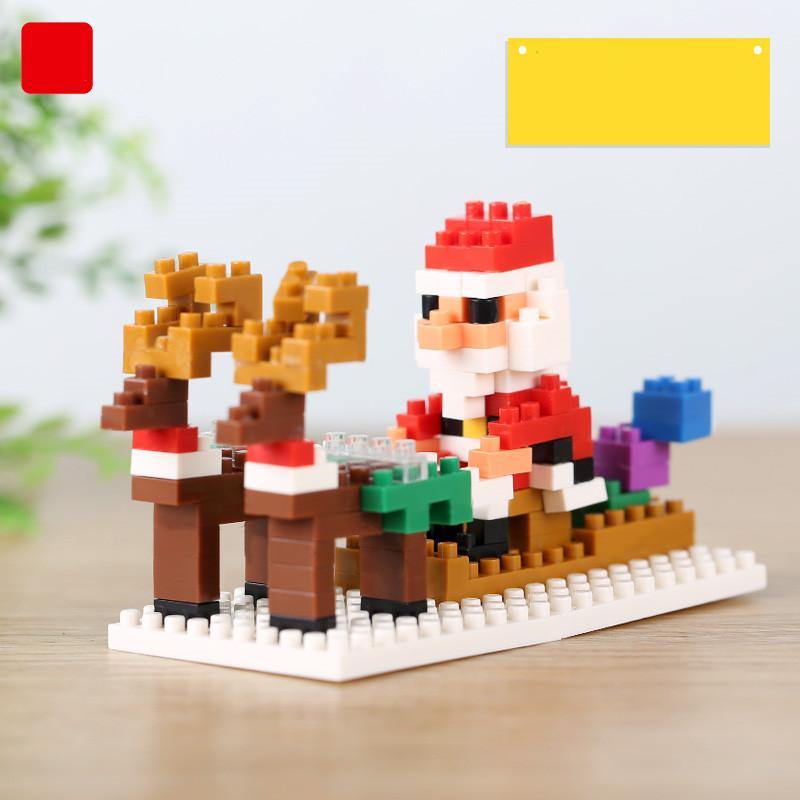 Christmas Tree Small Particles Diamond Blocks Old Man and Deer Mini Assembly Micro-puzzle Christmas Gift Children's Toy - MRSLM