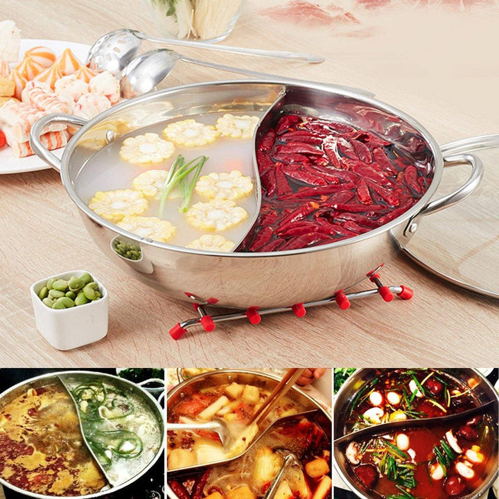 40cm Stainless Steel Twin Hot Pot Cookware Compatible Sheep Separator Cooker