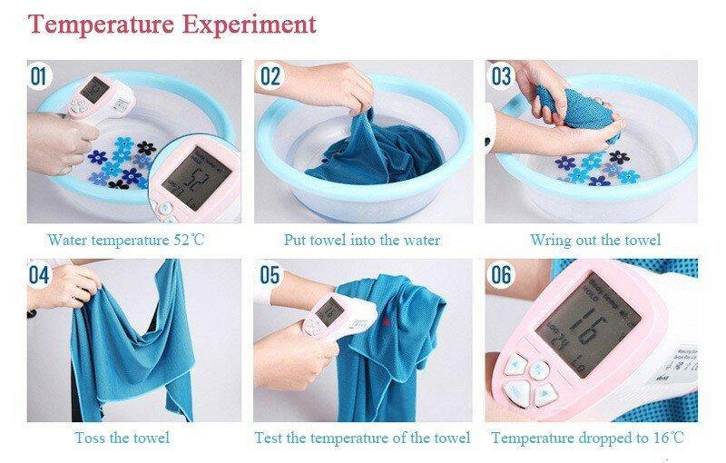 Sport Towel 30*100cm Utility Enduring Instant Cooling Face Towel Heat Relief Reusable Chill Ice Cool Towel With Silicone Case