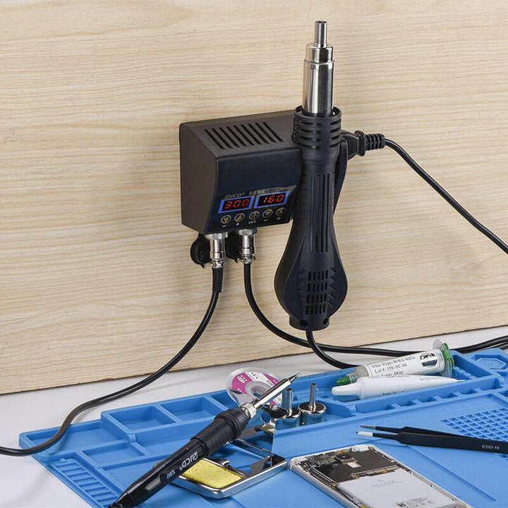 JCD 8898 2 in 1 750W Soldering Station Hot Air Gun Heater LCD Digital Display Soldering Iron Welding Rework Station for Cell-phone BGA SMD PCB IC Repair