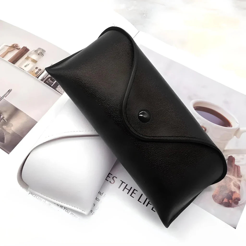 Solid Color Lightweight Leather Glasses Case