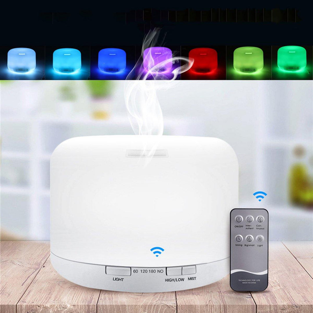 500ml 7 LED Lights Air Purifier Humidifier Mute Timing Home Aroma Air Aromatherapy Diffuser Remote Control