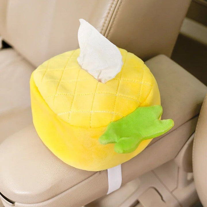 Plush Cartoon Tissue Holder for Car - Armrest & Seat Back Hanging Storage Napkin Box