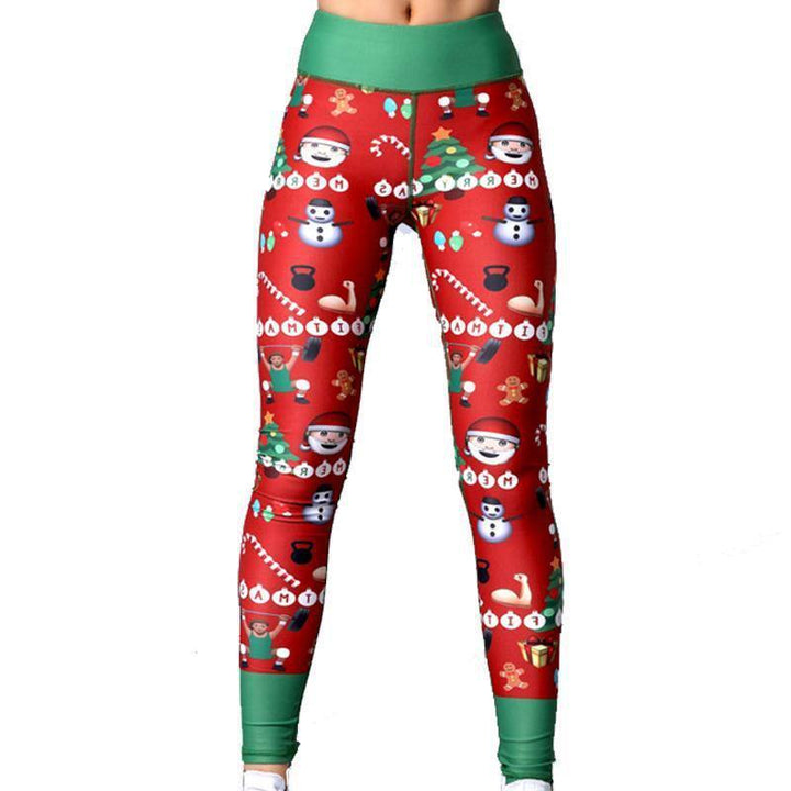 Yoga Christmas Print Hip High Waist Fitness Yoga Pants