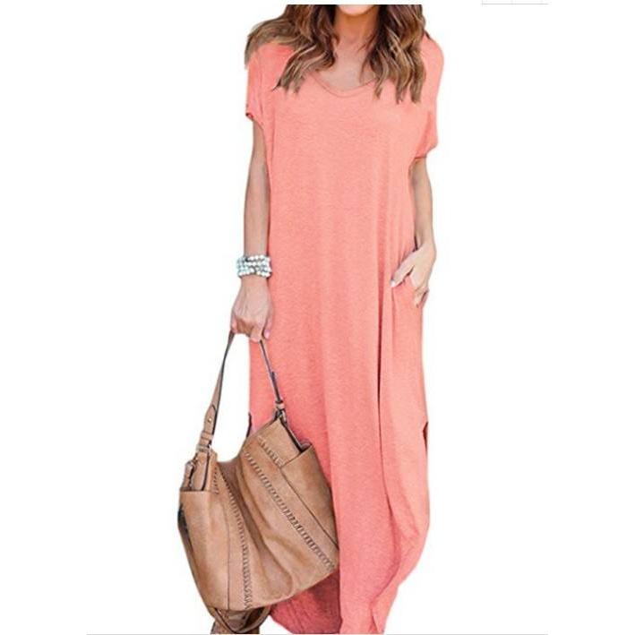 Women's Short Sleeved Maxi Dress