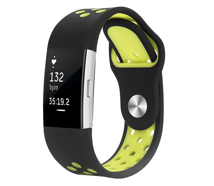 Fitbit Strap Charge2 Monochrome Round Hole Silicone Strap - MRSLM