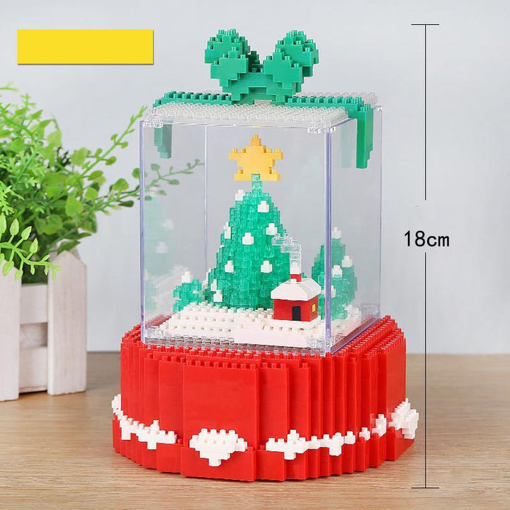 Christmas Tree Small Particles Diamond Blocks Old Man and Deer Mini Assembly Micro-puzzle Christmas Gift Children's Toy