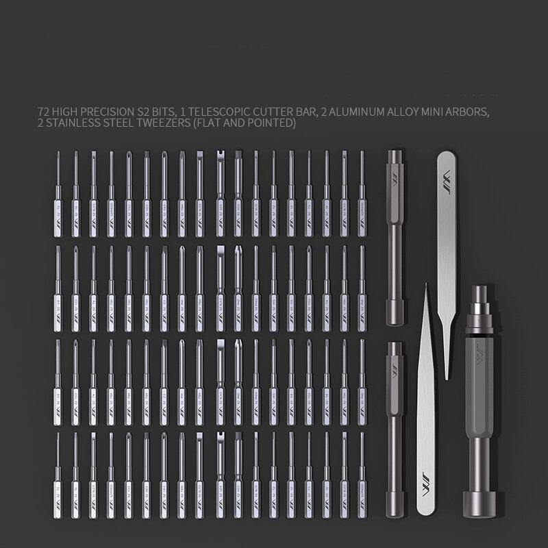 [2021 New] JIMI¬Æ JM-GNT80 80 In 1 Precision Screwdrivers Multi-used DIY Repair Screw Driver 72PC S2 Bits With 2 Rods